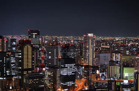 Osaka Skyline At Night by Image Courtesy Trevor Dobson