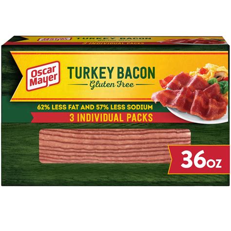 Oscar Mayer Fully Cooked & Gluten Free Turkey Bacon with 62% Less Fat ...