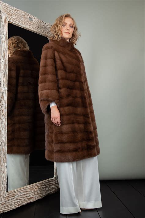 Asymmetric Brown Mink Fur Coat for Women | NordFur