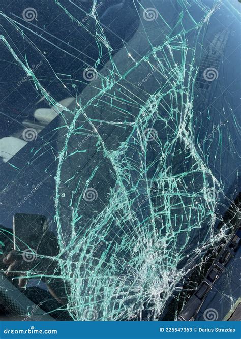 Broken car glass stock image. Image of pattern, front - 225547363