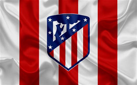 Download wallpapers Atletico Madrid, 4k, new logo, silk texture, new ...