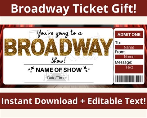 Broadway Show Gift. Broadway Tickets. Musical Ticket. Wicked - Etsy