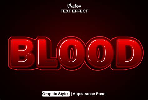 blood text effect with graphic style and editable. 20918452 Vector Art ...