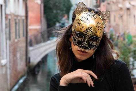 Cat Mask with Metal Ears | Venetian Masks | Handmade Masks