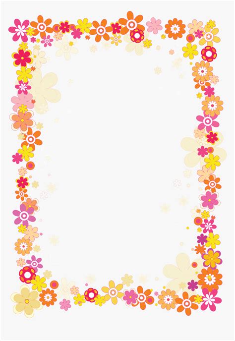 Floral Frame Png - Background For Ms Word, Transparent Png - kindpng