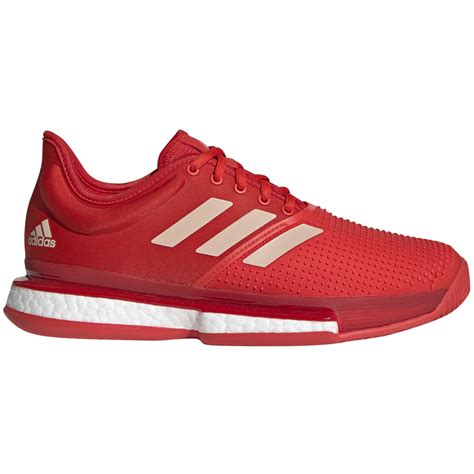 Adidas Women's SoleCourt Boost Tennis Shoes (Active Red/Soft Powder ...