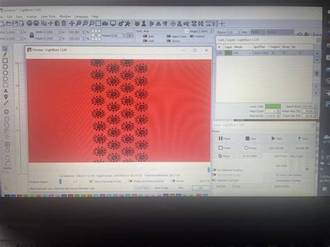 My preview for engraving is showing a full red screen for moves between ...