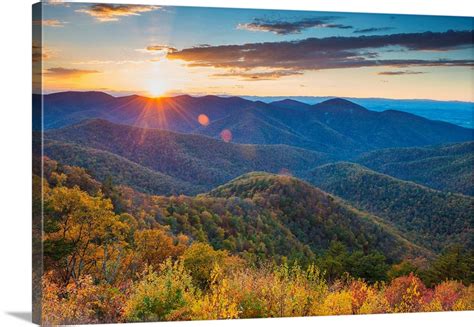 Autumn Sunset, Blue Ridge Mountains, Shenandoah National Park, Virginia ...