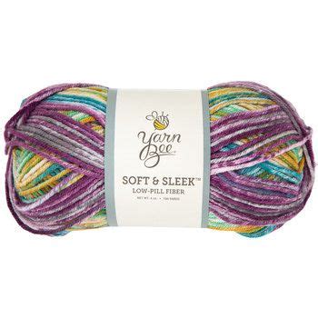 yarn bee soft & sleek yarn ball in multicolors, purple and yellow colors