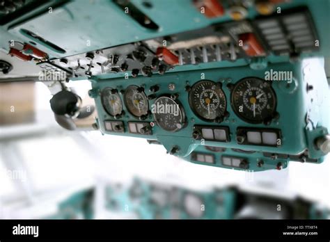 Plane cockpit interior Stock Photo - Alamy