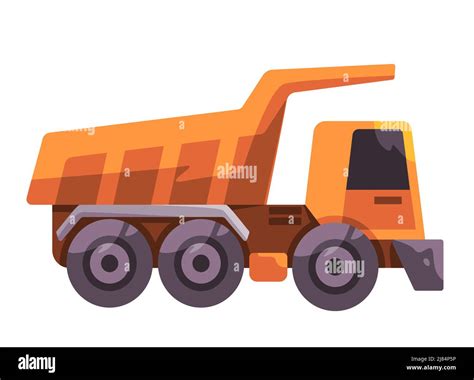 Truck loader construction mining vehicle truck illustration yellow toy yellow orange Stock ...