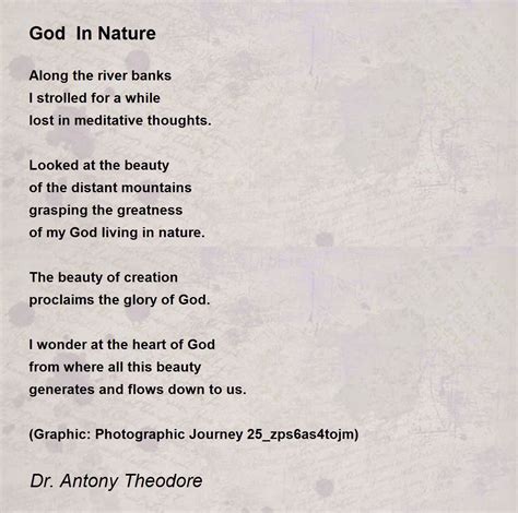 God In Nature - God In Nature Poem by Dr. Antony Theodore