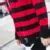 Black Red Striped Sweaters Washed Destroyed Ripped Sweater Men Hole ...