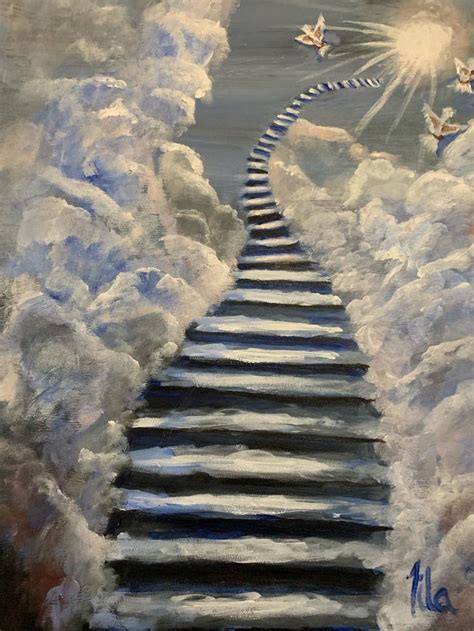 Stairway to Heaven Painting by Burnett Tila | Saatchi Art