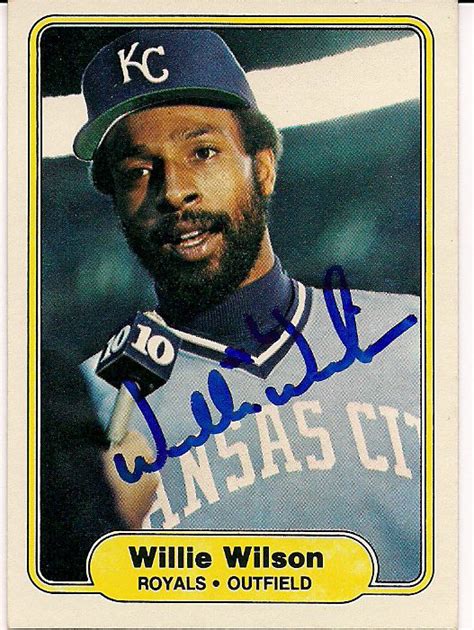 Autographed Willie Wilson Kansas City Royals 1982 Fleer Card - Main ...