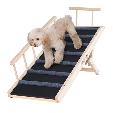 VEVOR Dog Ramp, Folding Pet Ramp for Bed, Adjustable Dog Ramp for Small ...