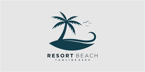 vector de diseño de logotipo de playa de resort con concepto creativo de palma de icono 12916590 ...