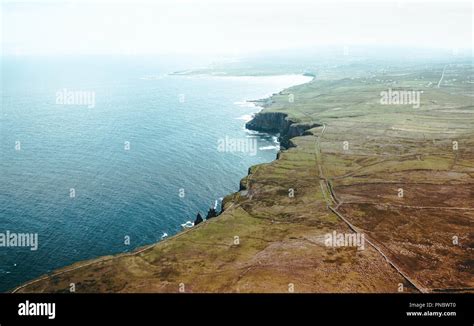 Ireland Cliffs of Moher Drone Stock Photo - Alamy