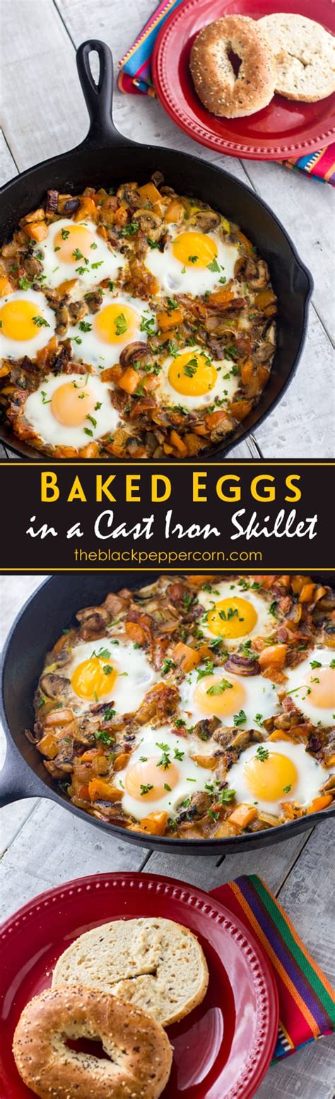 Baked Eggs Recipe in a Cast Iron Skillet