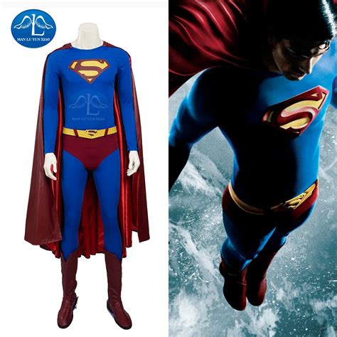 MANLUYUNXIAO Super Man Return Cosplay Costume Men Superman Suit With ...