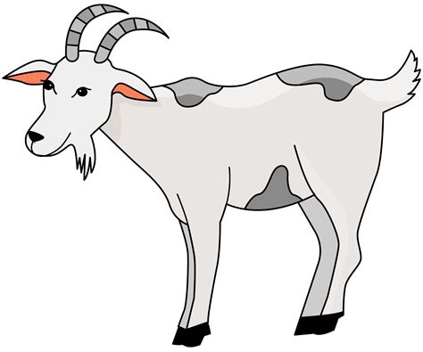 Goats Cartoon Clipart Transparent PNG Hd, Cartoon Style Hand Drawn Grazing Goat Clipart, Goat ...