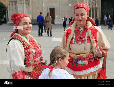 Croatia, Zagreb, people in traditional dress Stock Photo - Alamy