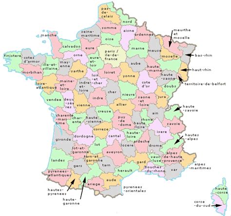 France Map: Explore places and attractions on a detailed Map of France