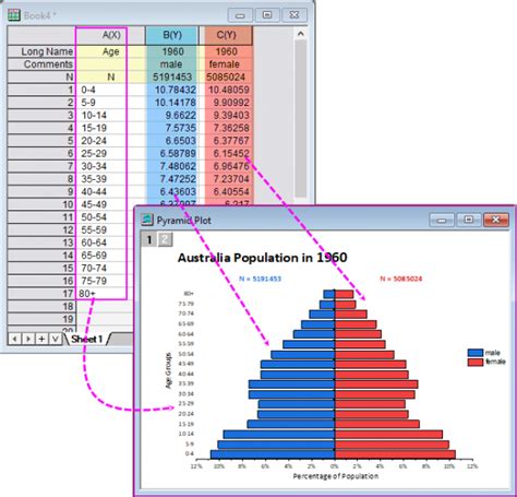 Help Online - Origin Help - Population Pyramid Graph(Tornado Chart)