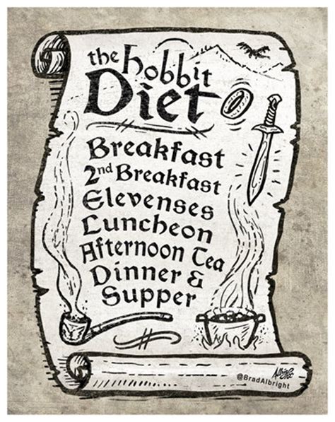 Hobbit Diet Lord of the Rings Menu 11x14 Art Print | Etsy