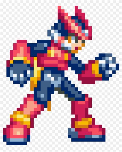 Megaman Zero , Png Download - Pixel Art Mega Man Zero, Transparent Png ...