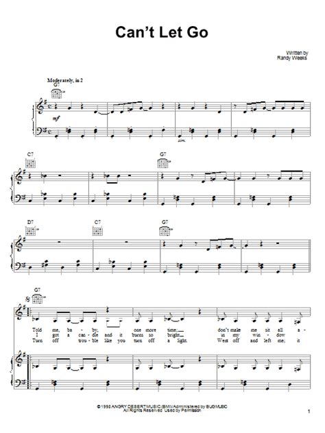 Can't Let Go | Sheet Music Direct