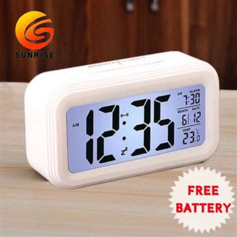 Digital Backlight LED Display Table Alarm Clock Snooze Thermometer ...