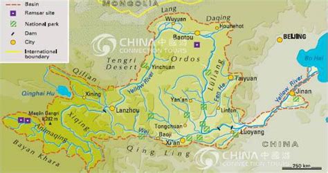 Yellow River Map, Huanghe Map, China Yellow River Maps