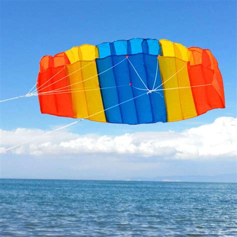 55in 1.4m Dual line Power Stunt Parafoil Parachute Sports Beach Kite ...