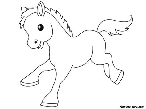 Print out Farm Pony Baby animals coloring pages - Printable Coloring Pages For Kids