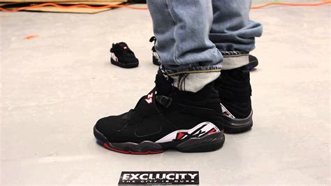 Air Jordan Retro 8 "Playoff" On-feet at Exclucity - YouTube