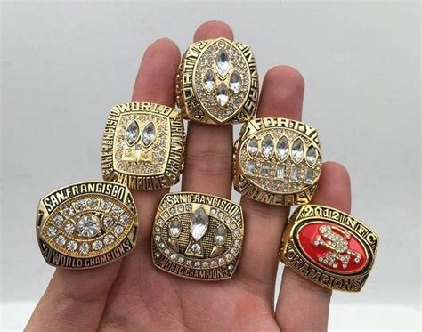 6 Piece San Francisco 49ers Super Bowl Sports Championship Replica Team Ring | San francisco ...