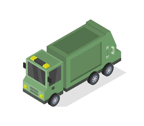 Premium Vector | Isometric garbage truck