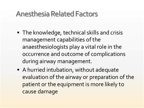 Complications of intubation