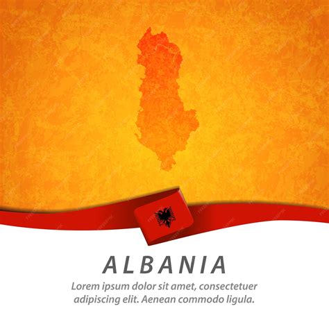 Premium Vector | Albania flag with central map