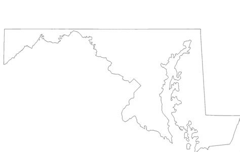 Maryland State Outline Map Free Download