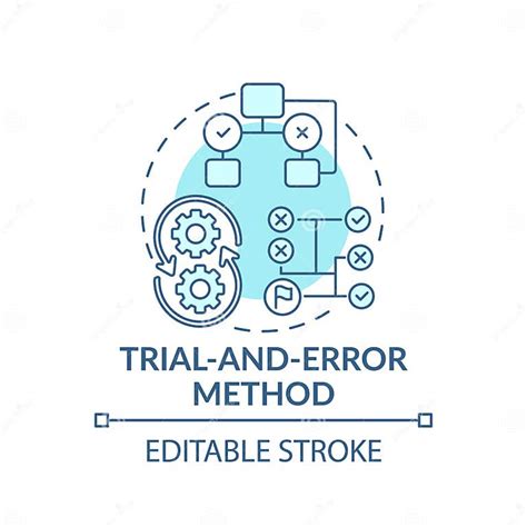 Trial and Error Method Blue Concept Icon Stock Vector - Illustration of experiment, decision ...