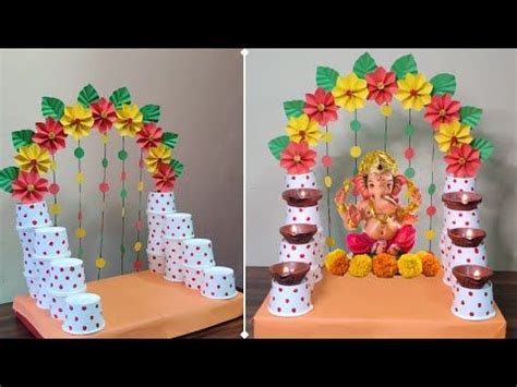 DIY Ganesh Chaturthi Decoration Ideas at Home | Ganapati Decoration ...