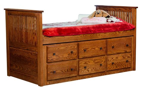 Twin Storage Bed with Trundle Bed from DutchCrafters Amish Furniture