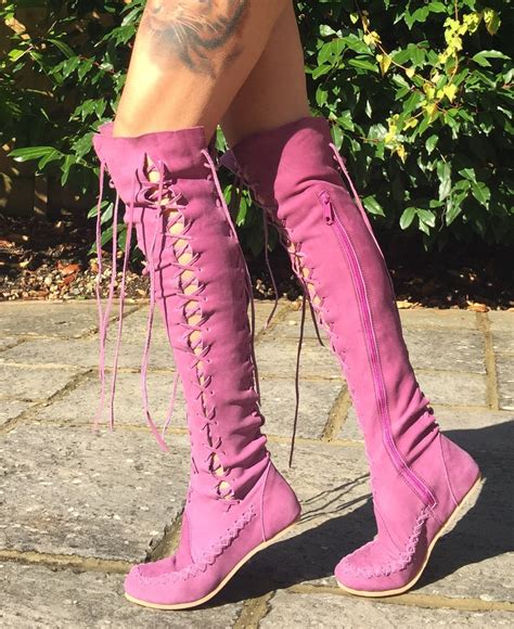 Leather Boots – Purple Knee High Leather Boots | Gipsy Dharma