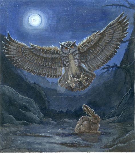 Eagle Owl - hunting in the night by Beax-artwork | Artwork, Eagle, Owl