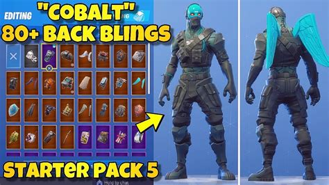 NEW "COBALT" SKIN Showcased With 80+ BACK BLINGS! Fortnite Battle Royale BEFORE YOU BUY COBALT ...