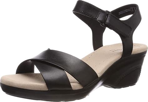 Clarks Women's Platform Sandals , Black Leather , 9.5 US: Buy Online at Best Price in UAE ...