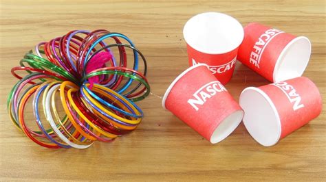 DIY craft ideas with coffee cups & old bangles For home decor | How to ...