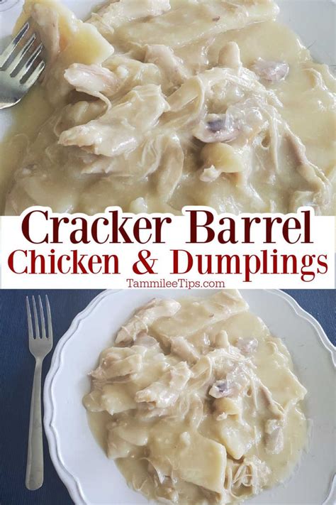 Easy Copycat Cracker Barrel Chicken and Dumplings Recipe | Cracker barrel chicken, Cracker ...